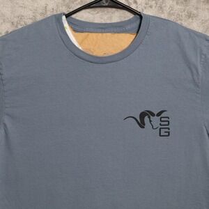 Stone Glacier Shirt Mens Large Blue Gray Back Logo Outdoor Hiking Camping Tee